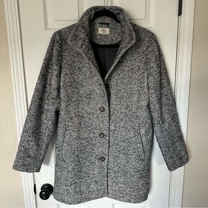Marine Layer Herringbone Stephanie Cocoon Long Pea Coat Jacket Womens Medium